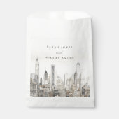 Minimal New York City Skyline Watercolor Wedding Geschenktütchen (Vorderseite)
