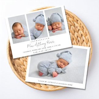 Minimal Newborn Announcement Einladung