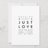 Minimal nichts Extravagant nur Liebe Save the Date (Vorderseite)