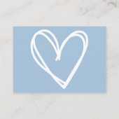 Minimal Niedlich Blue Hearts Baby Duschdusche Wind Begleitkarte (Rückseite)