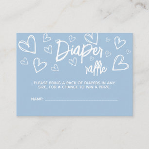 Minimal Niedlich Blue Hearts Baby Duschdusche Wind Begleitkarte
