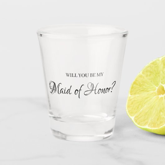 Minimal niedlich elegant werden Sie meine Trauzeug Schnapsglas (Vorderseite)