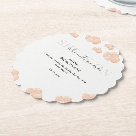 Minimal niedlich ist sie auf Cloud 9 Brautparty De Untersetzer (angewinkelt)