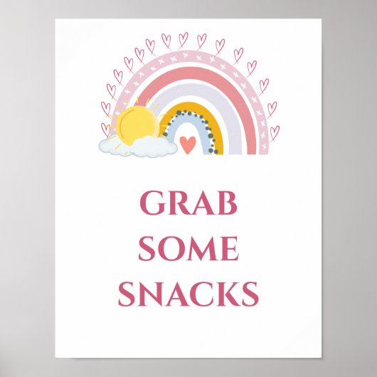 Minimal Niedlich Rainbow Sun Grab ein paar Snacks Poster (Vorne)