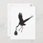 Minimal Niedlich Stork Unisex Kinderdusche Einladu Postkarte (Vorne/Hinten)