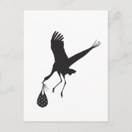 Minimal Niedlich Stork Unisex Kinderdusche Einladu Postkarte