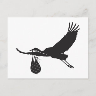 Minimal Niedlich Stork Unisex Kinderdusche Einladu Postkarte
