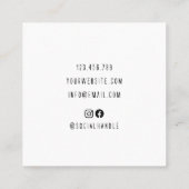 Minimal Niedliche Haar Stylistin Friseur Schere St Quadratische Visitenkarte (Rückseite)