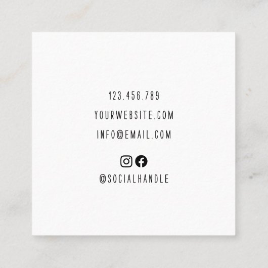 Minimal Niedliche Haar Stylistin Friseur Schere St Quadratische Visitenkarte (Rückseite)