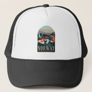 Minimal Norwegen Landschaft Vintage Travel Truckerkappe