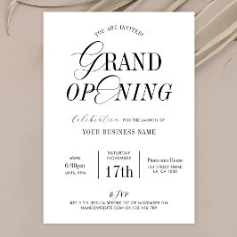 Minimal Nostalgie Elegante Business Grand Opening Einladung