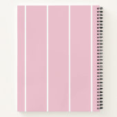Minimal Notebook mit Streifenmuster pink Notizblock (Rückseite)