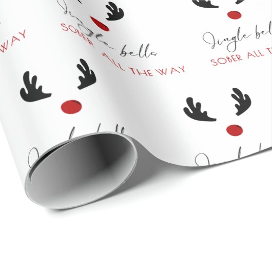 Minimal nüchtern den ganzen Weg, Sobriety Weihnach Geschenkpapier (Rolleneckpunkt)