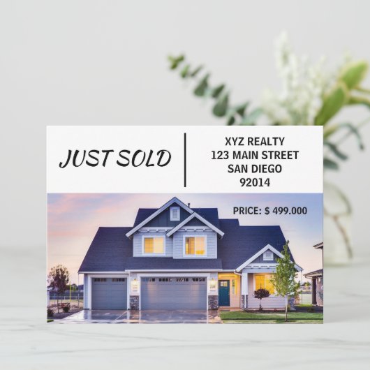 Minimal nur verkauftes Real Anwesen Marketing Ankündigung (Stehend Vorderseite)
