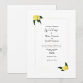 Minimal Oil Painted Lemons Invitation Einladung (Vorne/Hinten)