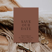 Minimal Old Money Mocha Brown Photo Wedding Save The Date