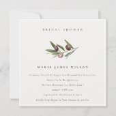 Minimal Olive Branch Foliage Brautparty laden Dankeskarte (Vorderseite)