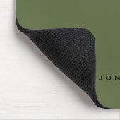 Minimal Olive Classic Monogramm Mousepad (Ecke)