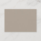 Minimal Olive Gray Moderne Hochzeitsempfehlung Begleitkarte (Rückseite)