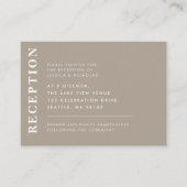 Minimal Olive Gray Moderne Hochzeitsempfehlung Begleitkarte (Vorderseite)