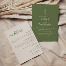 Minimal Olive Green All-in-One Hochzeit