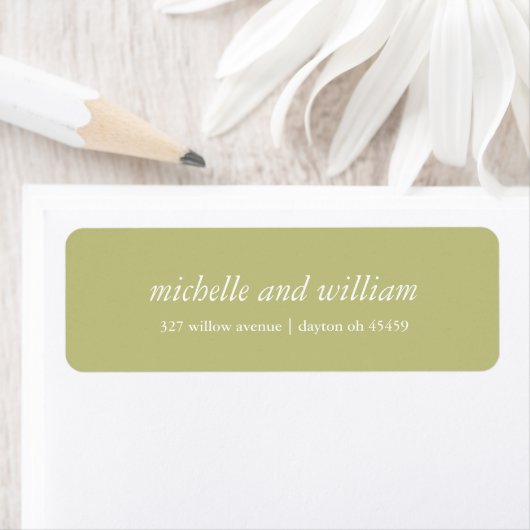 Minimal Olive green Hochzeit personalisiert (Insitu)
