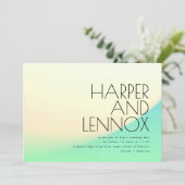 Minimal Ombre Gradient Gelb Grün tropisch Einladung (Stehend Vorderseite)