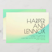 Minimal Ombre Gradient Gelb Grün tropisch Einladung (Vorne/Hinten)