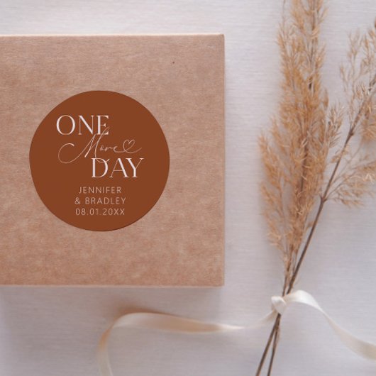 Minimal One day Wedding Probe Terracotta Runder Aufkleber