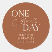 Minimal One day Wedding Probe Terracotta Runder Aufkleber (Vorderseite)