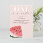 Minimal One in a Melon Birthday Einladung (Stehend Vorderseite)