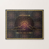 Minimal One-Stroke Mountain Ridge | Sunrise Line Puzzle (Horizontal)