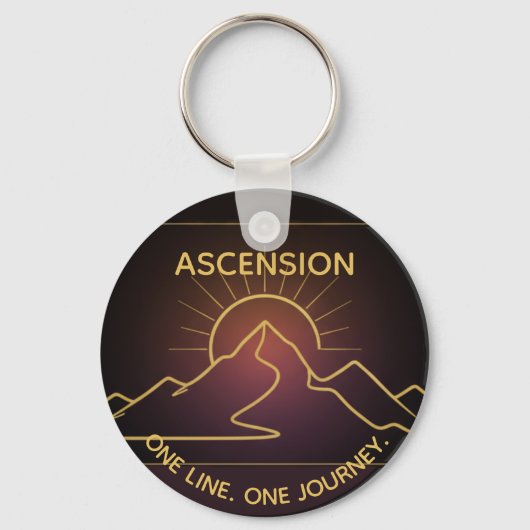 Minimal One-Stroke Mountain Ridge | Sunrise Line Schlüsselanhänger (Vorderseite)