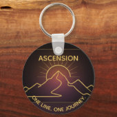 Minimal One-Stroke Mountain Ridge | Sunrise Line Schlüsselanhänger (Vorderseite)