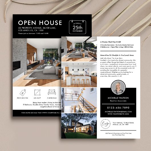 Minimal Open House zum Verkauf Marketing Real Anwe Flyer
