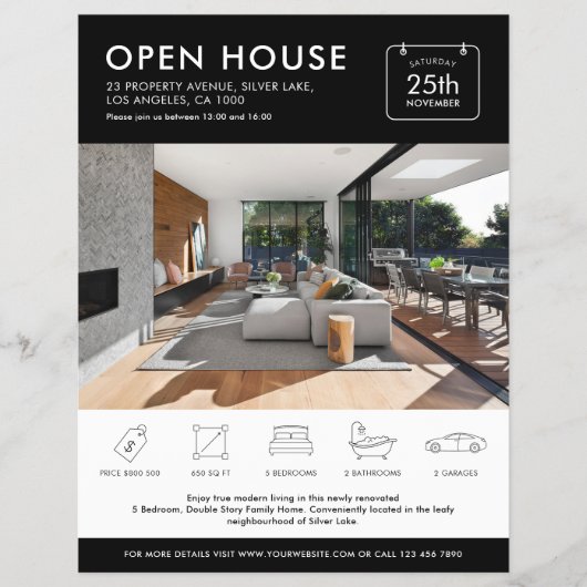 Minimal Open House zum Verkauf Marketing Real Anwe Flyer (Vorne)
