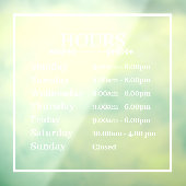 Minimal Opening Hours Transparent Window Cling  Fensteraufkleber (Blatt 3)
