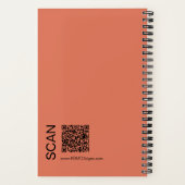 Minimal Orange Black Logo Motto Fitness Workout Notizblock (Rückseite)