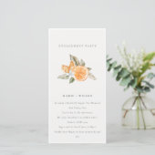 Minimal Orange Boho Botanische Verlobung laden ein Dankeskarte (Stehend Vorderseite)