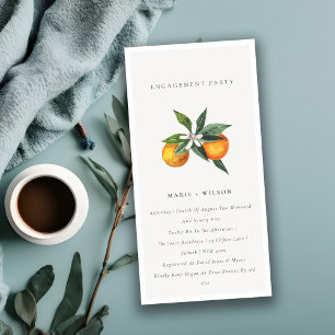 Minimal Orange Boho Botanische Verlobung laden ein Dankeskarte