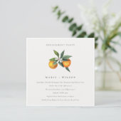 Minimal Orange Boho Botanische Verlobung laden ein Dankeskarte (Stehend Vorderseite)