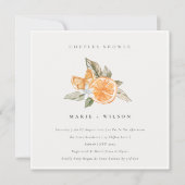 Minimal Orange Boho Foliage Couples Dusche laden Dankeskarte (Vorderseite)
