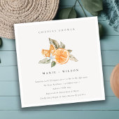 Minimal Orange Boho Foliage Couples Dusche laden Dankeskarte