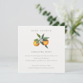 Minimal Orange Botanical Boho Baby Dusche einladen Dankeskarte (Stehend Vorderseite)