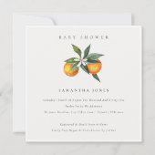Minimal Orange Botanical Boho Baby Dusche einladen Dankeskarte (Vorderseite)