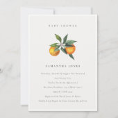Minimal Orange Botanical Boho Baby Dusche einladen Dankeskarte (Vorderseite)