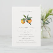 Minimal Orange Botanical Boho Baby Dusche einladen Dankeskarte (Stehend Vorderseite)