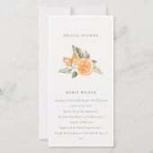 Minimal Orange Botanical Boho Brautparty Einladung (Vorderseite)