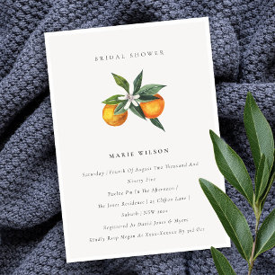Minimal Orange Botanical Boho Brautparty Einladung