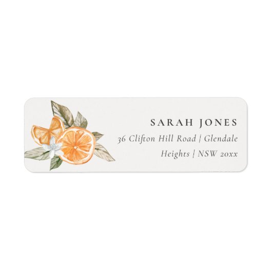 Minimal Orange Botanical Boho Foliage-Adresse (Vorne)